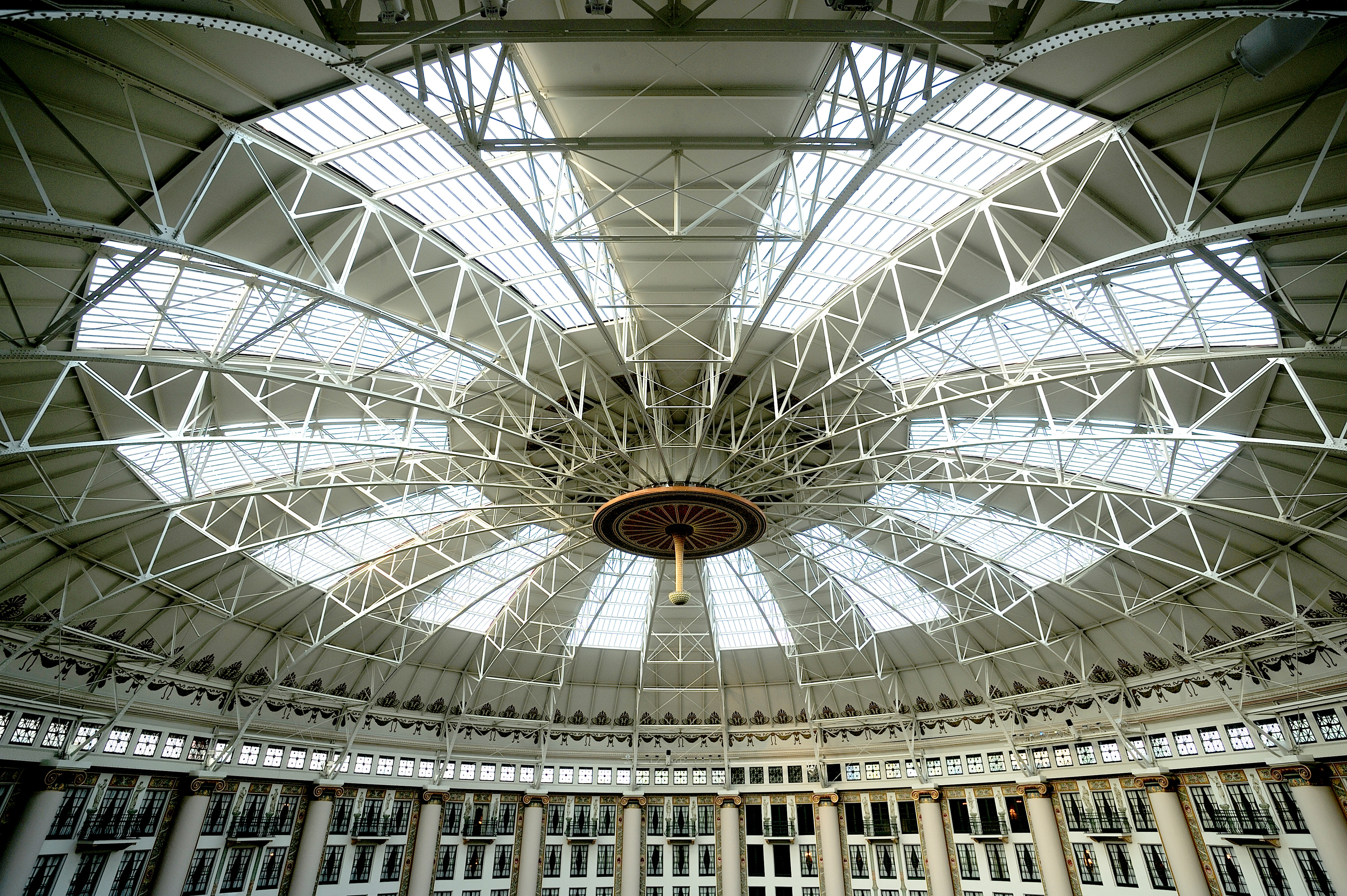 a large white dome with many windows