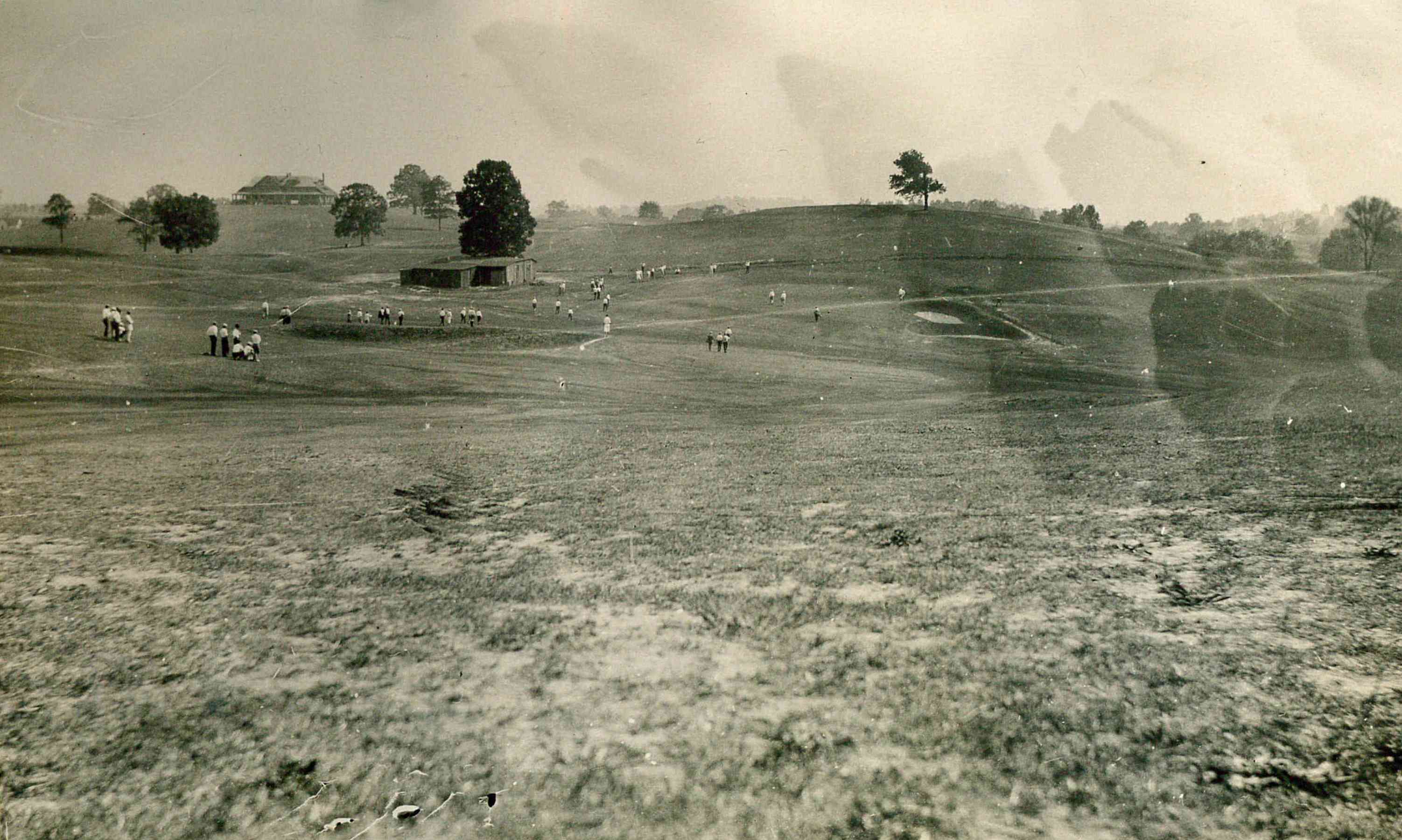 a group of people playing golf