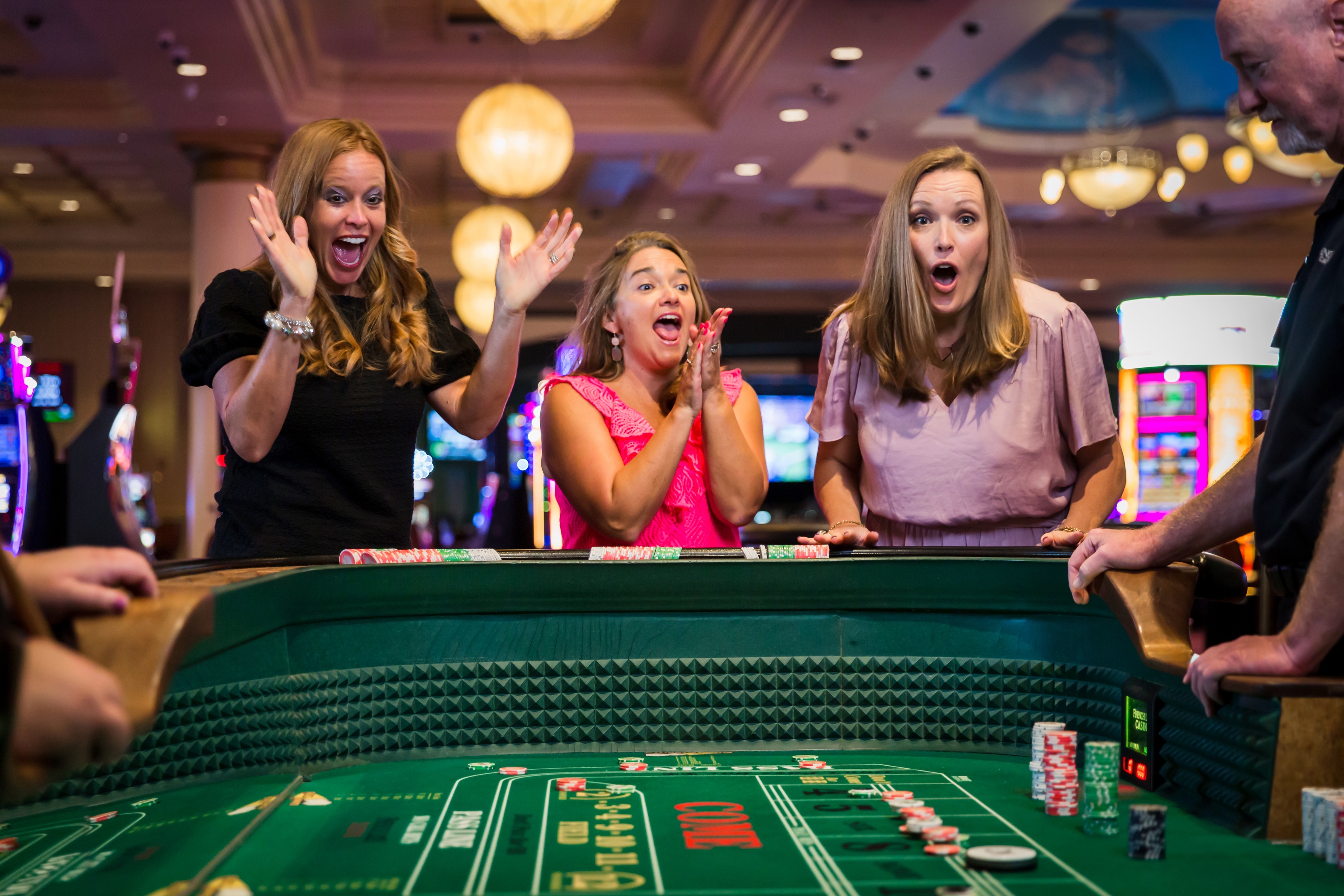 a group of women at a casino