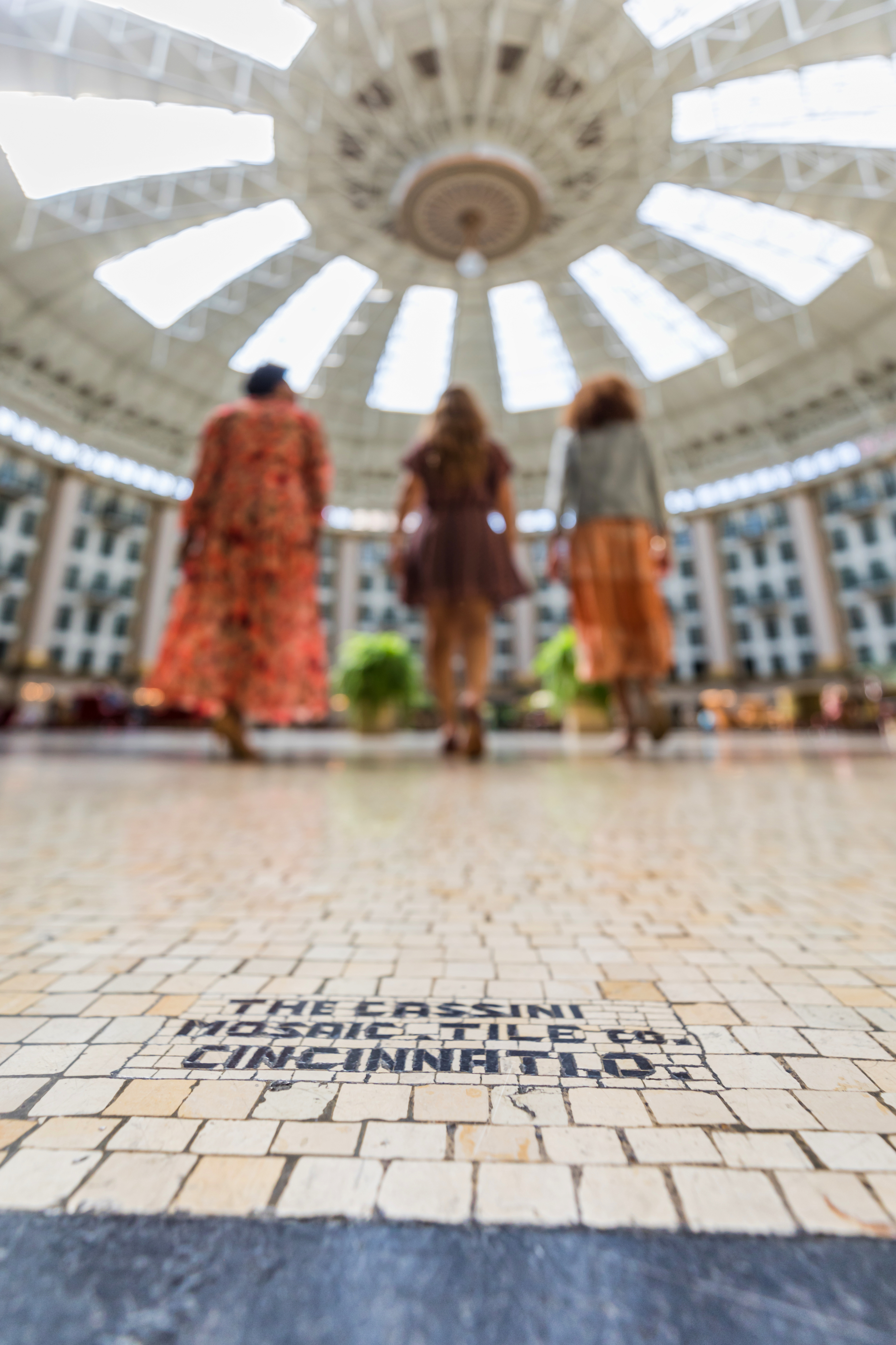 a group of people in a building