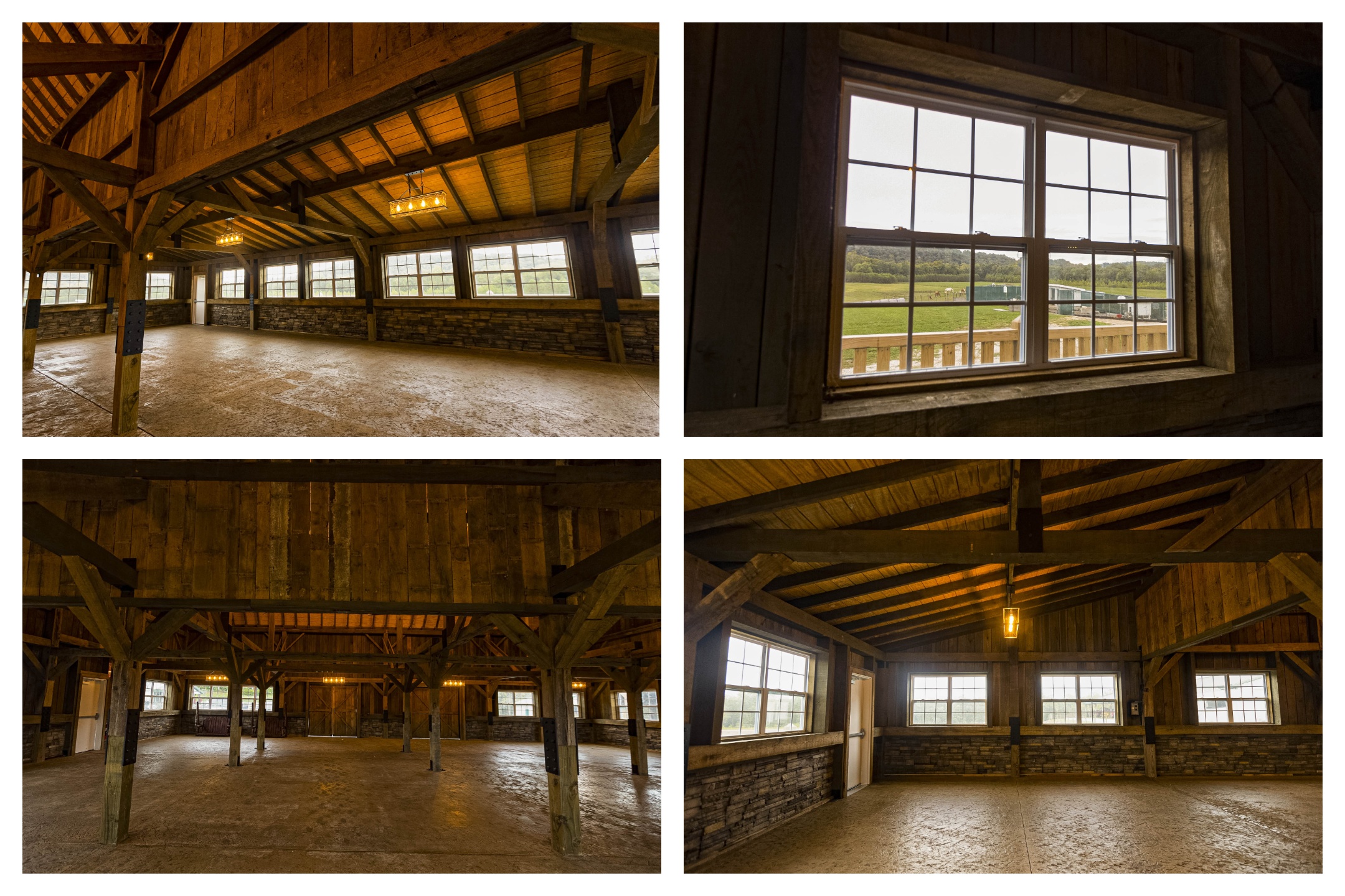 a collage of a room with windows