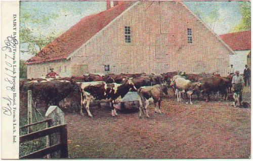 old post card of french lick dairy farm