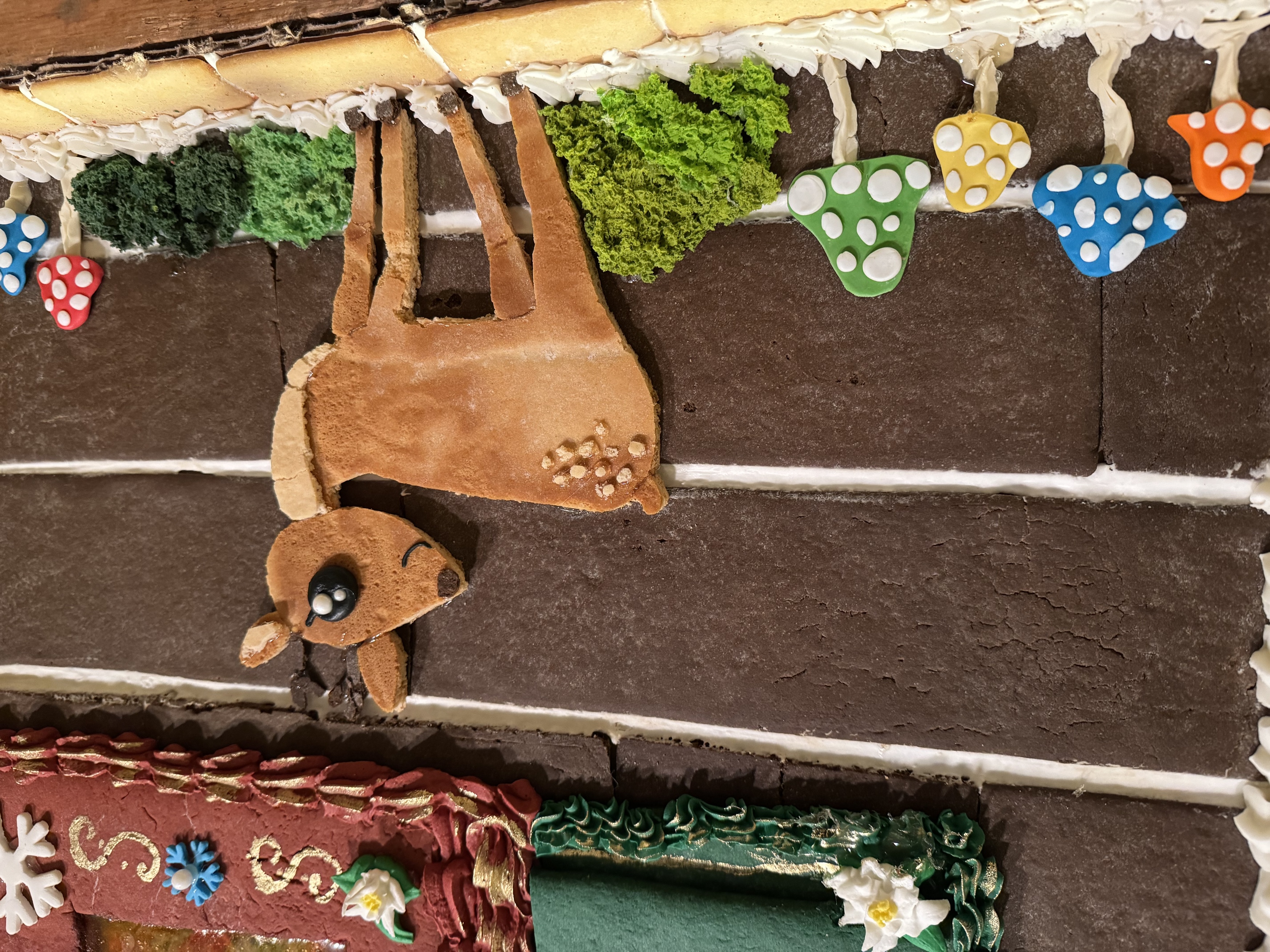 a cookie art on a brick wall