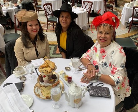 Women at a tea service