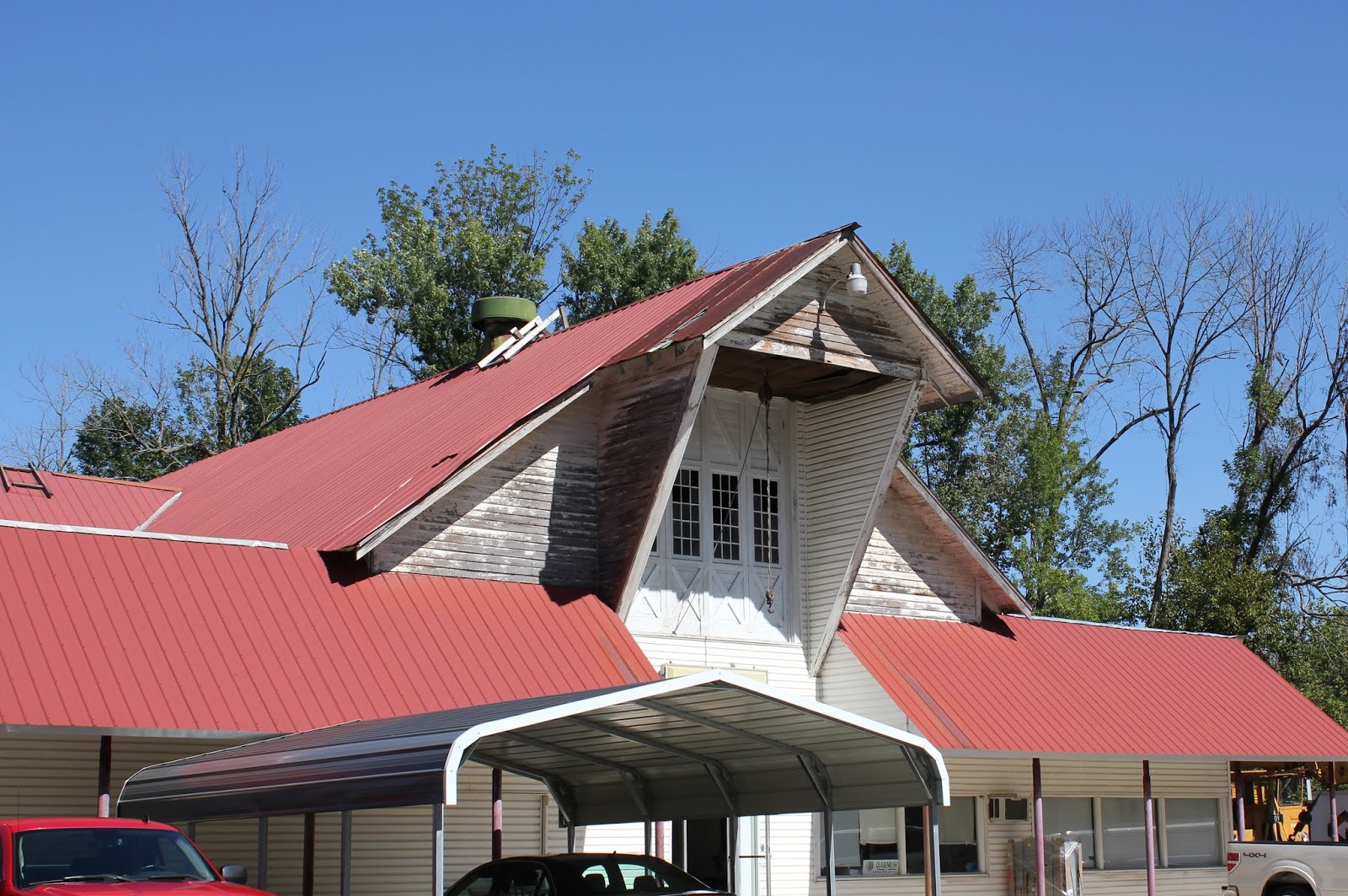 a house with a red roof