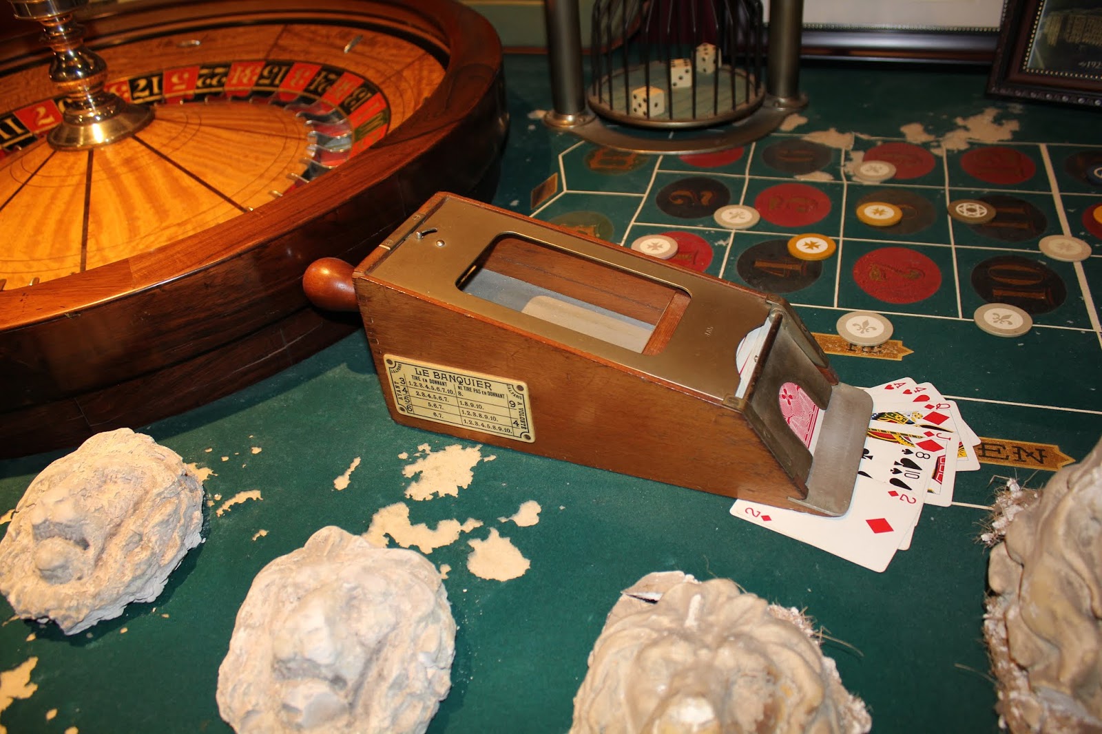 An old casino table and equipment