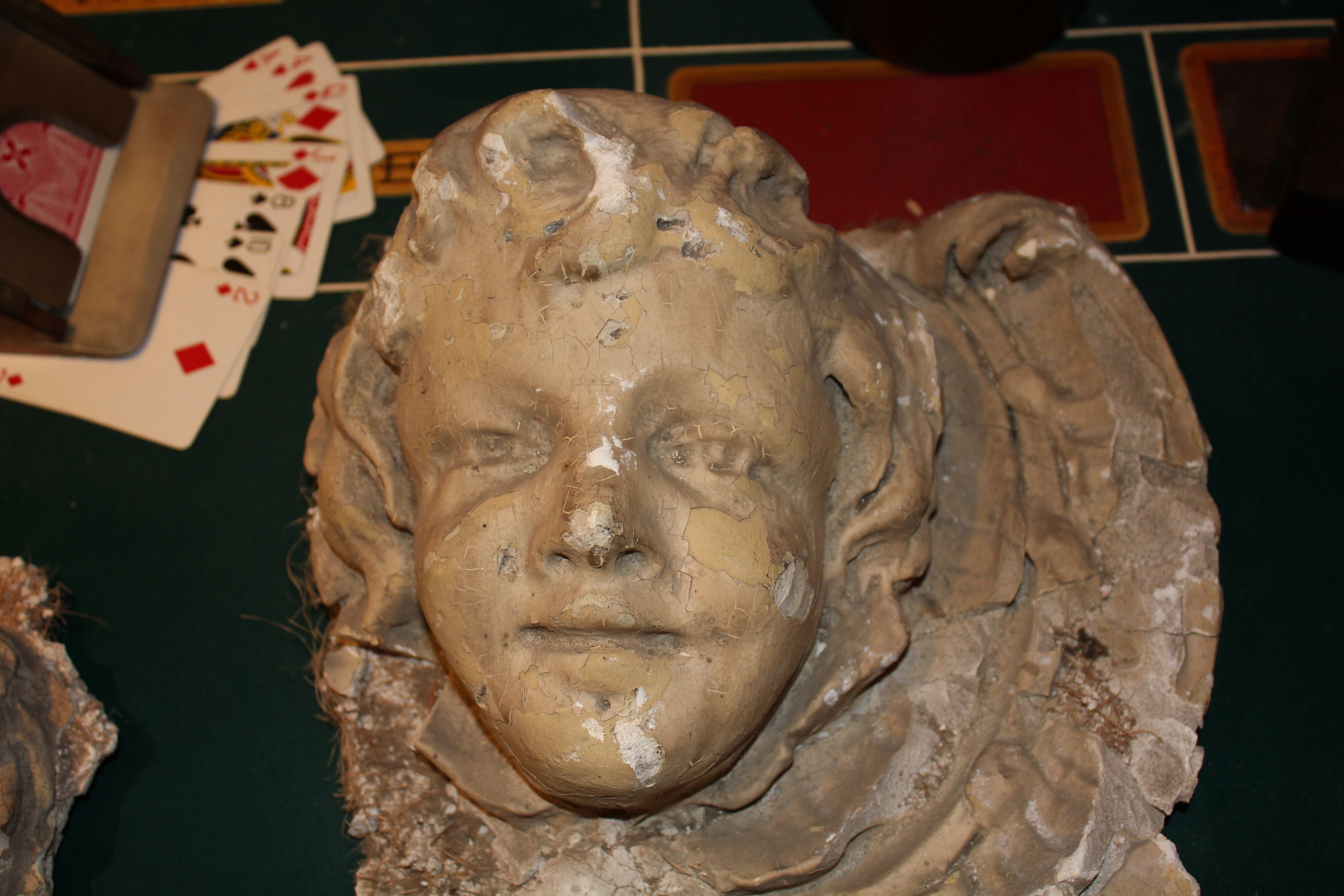 a statue of a womans face