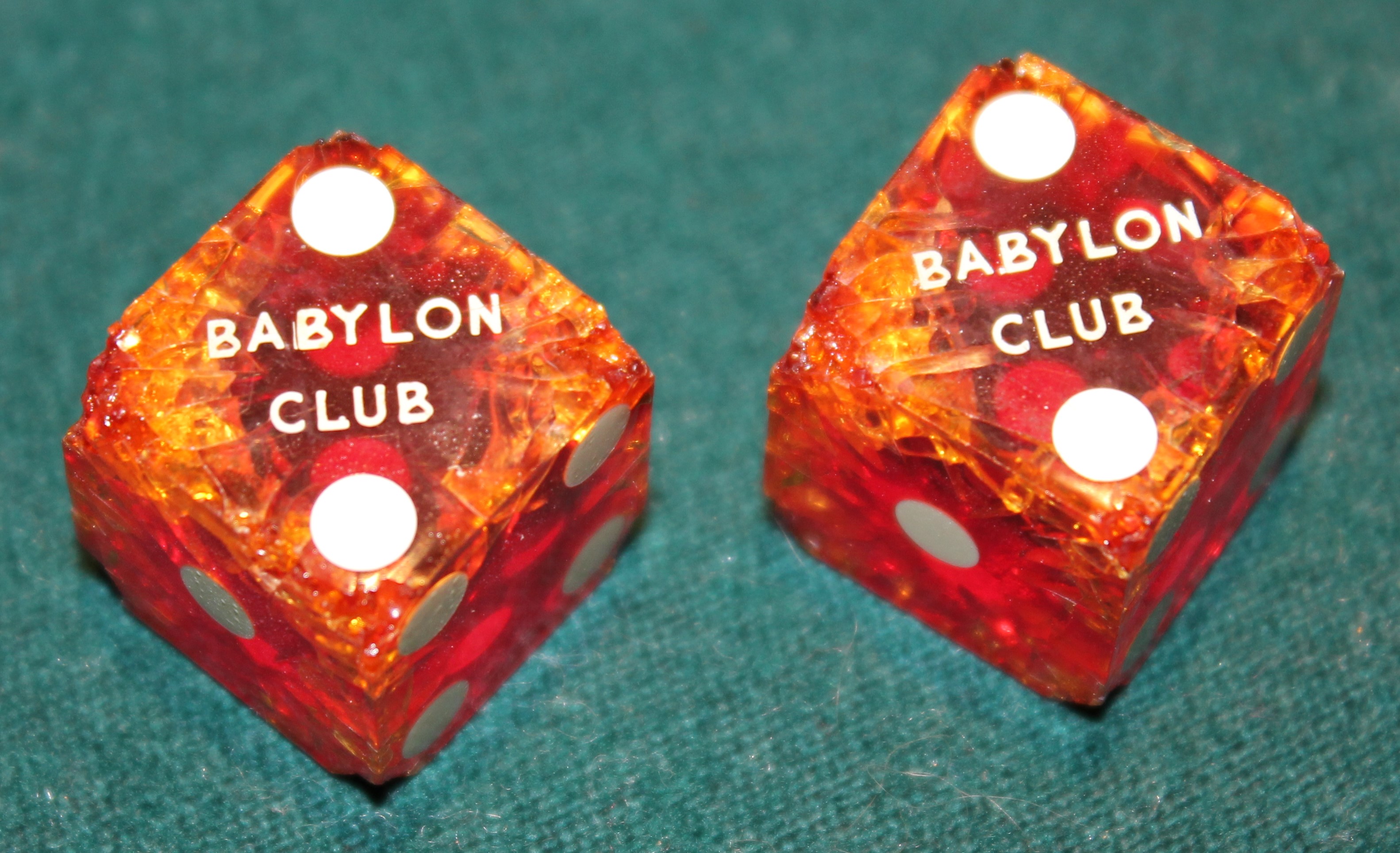 two dice on a table