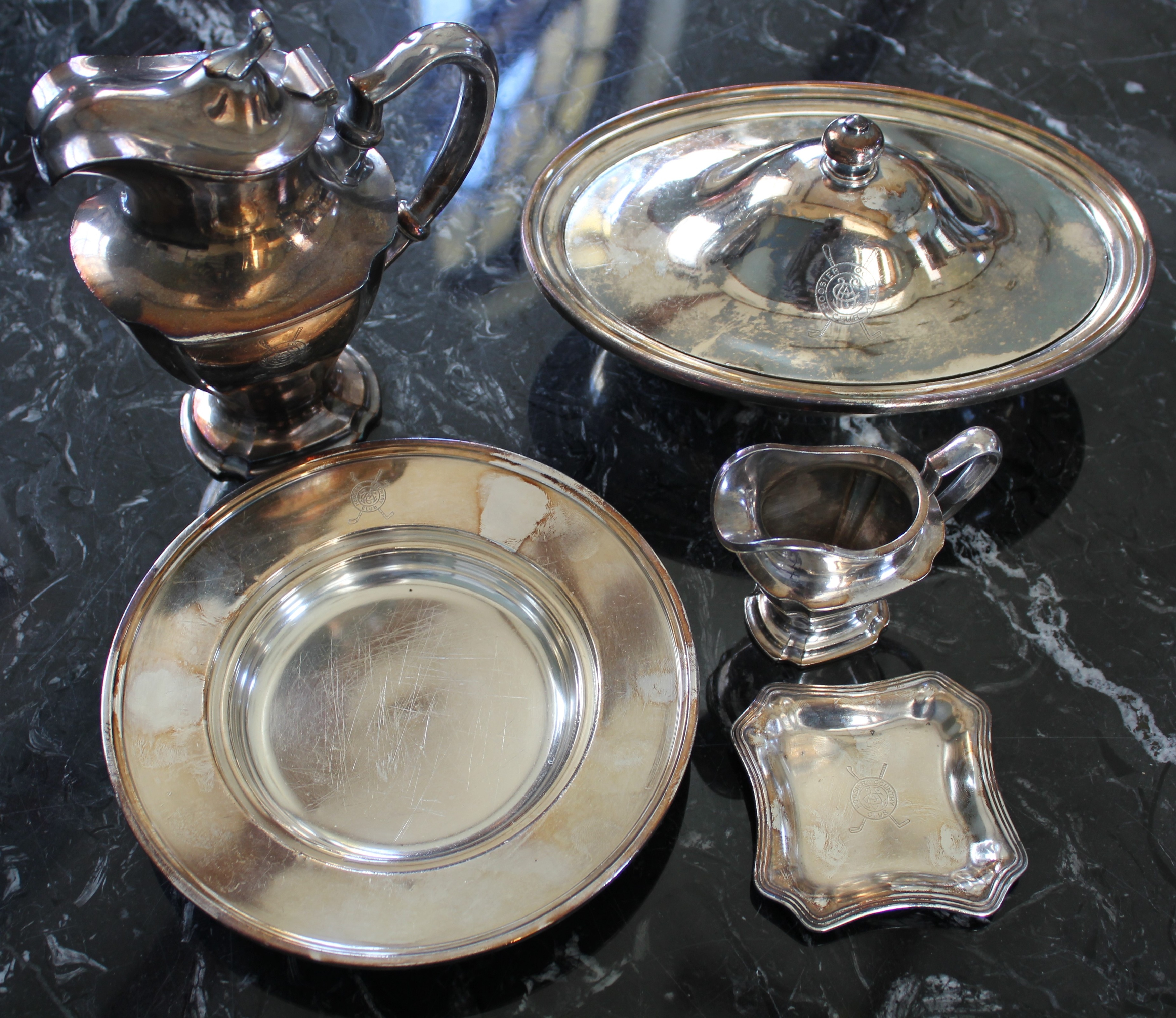 a silverware on a marble surface